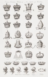 Crowns, Coronets and Helmets by Unbekannt Unbekannt